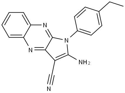 2-AMINO-1-(4-ETHYLPHENYL)-1H-PYRROLO(2,3-B)QUINOXALINE-3-CARBONITRILE Struktur