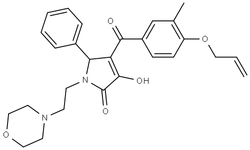 4-[4-(ALLYLOXY)-3-METHYLBENZOYL]-3-HYDROXY-1-[2-(4-MORPHOLINYL)ETHYL]-5-PHENYL-1,5-DIHYDRO-2H-PYRROL-2-ONE Struktur