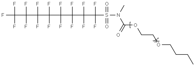 Poly(oxy-1,2-ethanediyl), .alpha.-(heptadecafluorooctyl)sulfonylmethylaminocarbonyl-.omega.-butoxy- Struktur