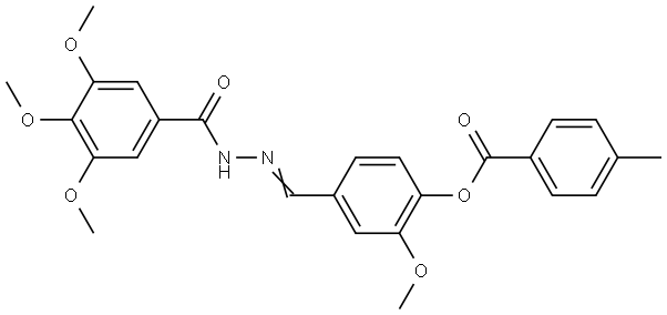 2-METHOXY-4-(2-(3,4,5-TRIMETHOXYBENZOYL)CARBOHYDRAZONOYL)PHENYL 4-METHYLBENZOATE Struktur