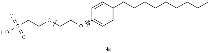 Poly(oxy-1,2-ethanediyl), .alpha.-(4-nonylphenyl)-.omega.-(2-sulfoethoxy)-, sodium salt Struktur