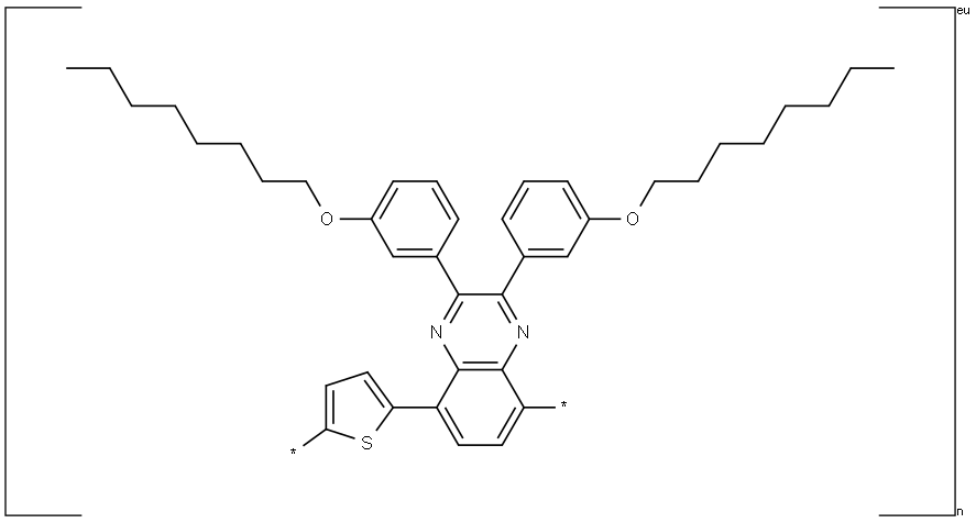 Poly[[2,3-bis(3-octyloxyphenyl)-5,8-quinoxalinediyl]-2,5-thiophenediyl] Structure