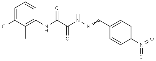 N-(3-CHLORO-2-METHYLPHENYL)-2-(2-(4-NITROBENZYLIDENE)HYDRAZINO)-2-OXOACETAMIDE Struktur