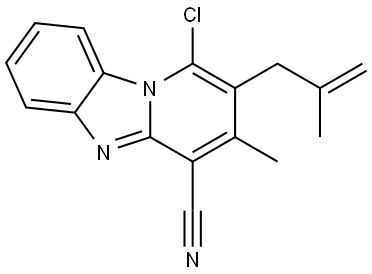 1-CL-3-METHYL-2-(2-METHYL-2-PROPENYL)PYRIDO(1,2-A)BENZIMIDAZOLE-4-CARBONITRILE Struktur