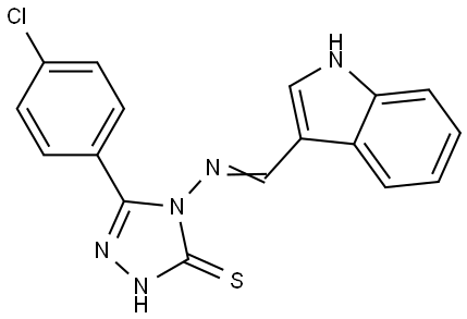 5-(4-CL-PH)-4-((1H-INDOL-3-YLMETHYLENE)AMINO)-4H-1,2,4-TRIAZOL-3-YL HYDROSULFIDE Struktur