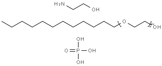 Ethanol, 2-amino-, compd. with .alpha.-dodecyl-.omega.-hydroxypoly(oxy-1,2-ethanediyl) phosphate Struktur