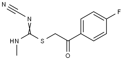 2-(4-FLUOROPHENYL)-2-OXOETHYL N'-CYANO-N-METHYLIMIDOTHIOCARBAMATE Struktur