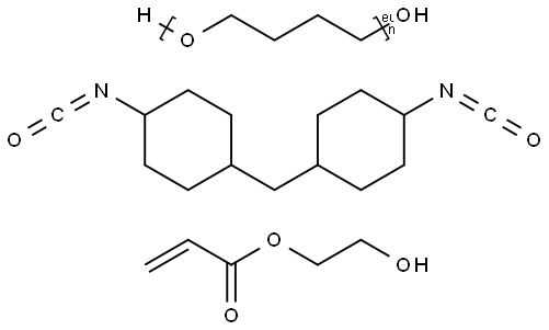 2-Propenoic acid, 2-hydroxyethyl ester, polymer with .alpha.-hydro-.omega.-hydroxypoly(oxy-1,4-butanediyl) and 1,1-methylenebis4-isocyanatocyclohexane Struktur