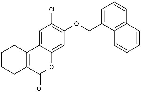 2-CHLORO-3-(1-NAPHTHYLMETHOXY)-7,8,9,10-TETRAHYDRO-6H-BENZO(C)CHROMEN-6-ONE Struktur