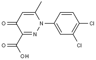 1-(3,4-DICHLOROPHENYL)-6-METHYL-4-OXO-1,4-DIHYDRO-3-PYRIDAZINECARBOXYLIC ACID Struktur