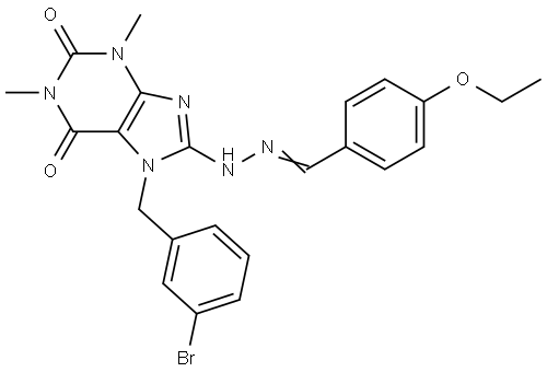 4-ETHOXYBENZALDEHYDE [7-(3-BROMOBENZYL)-1,3-DIMETHYL-2,6-DIOXO-2,3,6,7-TETRAHYDRO-1H-PURIN-8-YL]HYDRAZONE Struktur