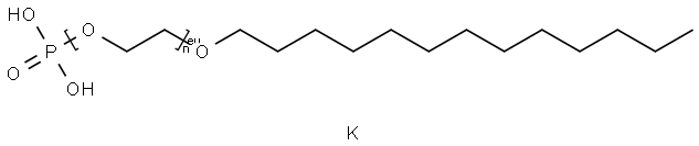 Poly(oxy-1,2-ethanediyl), alpha-phosphono-omega-(tridecyloxy)-, dipotassium salt (average EO 3-12 mol) Struktur