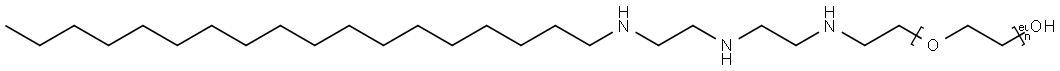 Poly(oxy-1,2-ethanediyl), .alpha.-2-2-2-(octadecylamino)ethylaminoethylaminoethyl-.omega.-hydroxy- Struktur