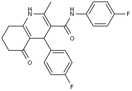 N,4-BIS(4-F-PH)-2-METHYL-5-OXO-1,4,5,6,7,8-HEXAHYDRO-3-QUINOLINECARBOXAMIDE Struktur