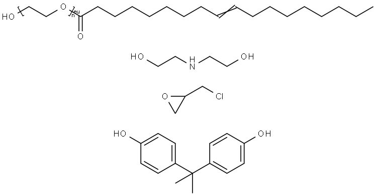 Phenol, 4,4'-(1-methylethylidene)bis-, polymer with (chloromethyl)oxirane, reaction products with diethanolamine and polyethylene glycol monooleate Struktur