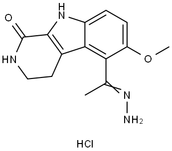 5-ETHANEHYDRAZONOYL-6-METHOXY-2,3,4,9-TETRAHYDRO-1H-BETA-CARBOLIN-1-ONE HCL Struktur