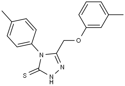 5-((3-METHYLPHENOXY)ME)-4-(4-METHYLPHENYL)-4H-1,2,4-TRIAZOL-3-YL HYDROSULFIDE Struktur