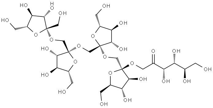 D-Fructose, O-β-D-fructofuranosyl-(2→1)-O-β-D-fructofuranosyl-(2→1)-O-β-D-fructofuranosyl-(2→1)-O-β-D-fructofuranosyl-(2→1)- Struktur