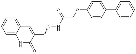 2-([1,1'-BIPHENYL]-4-YLOXY)-N'-[(E)-(2-OXO-1,2-DIHYDRO-3-QUINOLINYL)METHYLIDENE]ACETOHYDRAZIDE Struktur