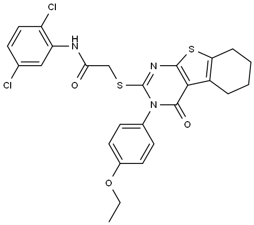 N-(2,5-DICHLOROPHENYL)-2-{[3-(4-ETHOXYPHENYL)-4-OXO-3,4,5,6,7,8-HEXAHYDRO[1]BENZOTHIENO[2,3-D]PYRIMIDIN-2-YL]SULFANYL}ACETAMIDE Struktur