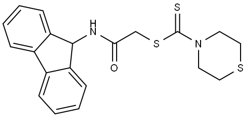 2-(9H-FLUOREN-9-YLAMINO)-2-OXOETHYL 4-THIOMORPHOLINECARBODITHIOATE Struktur