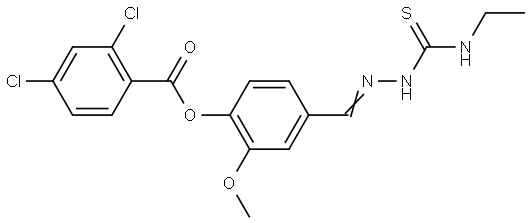 4-(2-((ETHYLAMINO)CARBOTHIOYL)CARBOHYDRAZONOYL)-2-MEO-PH 2,4-DICHLOROBENZOATE Struktur