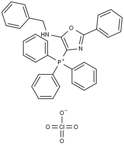 (5-(BENZYLAMINO)-2-PHENYL-1,3-OXAZOL-4-YL)(TRIPHENYL)PHOSPHONIUM PERCHLORATE Struktur