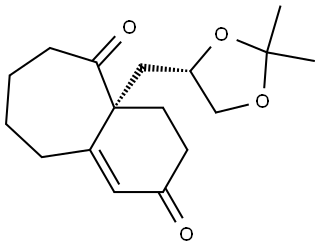 (9AR)-9A-{[(4S)-2,2-DIMETHYL-1,3-DIOXOLAN-4-YL]METHYL}-5,6,7,8-TETRAHYDRO-1H-BENZO[A]CYCLOHEPTENE-3,9(2H,9AH)-DIONE Struktur