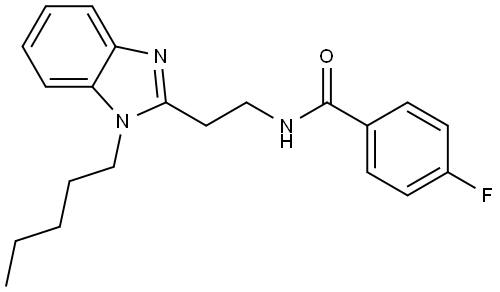 Benzamide, 4-fluoro-N-[2-(1-pentyl-1H-benzimidazol-2-yl)ethyl]- Struktur