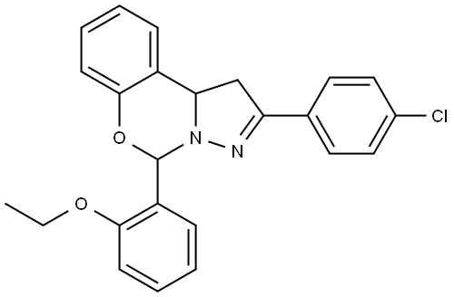 2-(4-CL-PH)-5-(2-ETHOXYPHENYL)-1,10B-DIHYDROPYRAZOLO(1,5-C)(1,3)BENZOXAZINE Struktur