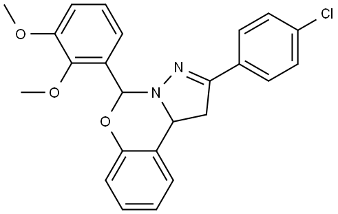 2-(4-CL-PH)-5-(2,3-DIMETHOXYPHENYL)-1,10B-DIHYDROPYRAZOLO(1,5-C)(1,3)BENZOXAZINE Struktur