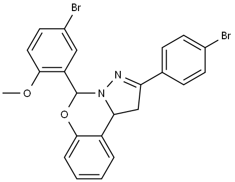 4-BR-2-(2-(4-BR-PH)-1,10B-DIHYDROPYRAZOLO(1,5-C)(1,3)BENZOXAZIN-5-YL)PH ME ETHER Struktur