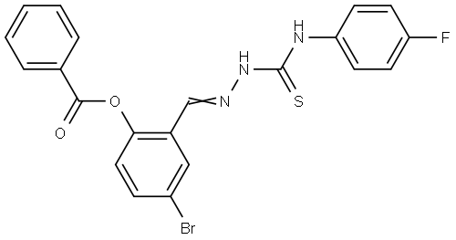 4-BROMO-2-(2-((4-FLUOROANILINO)CARBOTHIOYL)CARBOHYDRAZONOYL)PHENYL BENZOATE Struktur