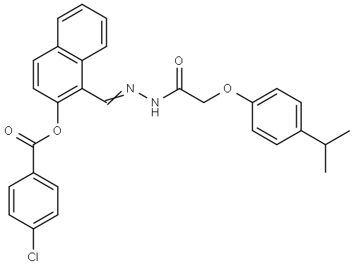 1-(2-((4-ISOPROPYLPHENOXY)ACETYL)CARBOHYDRAZONOYL)-2-NAPHTHYL 4-CHLOROBENZOATE Struktur