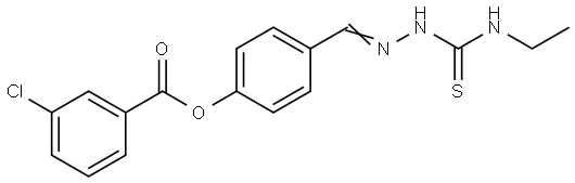 4-(2-((ETHYLAMINO)CARBOTHIOYL)CARBOHYDRAZONOYL)PHENYL 3-CHLOROBENZOATE Struktur