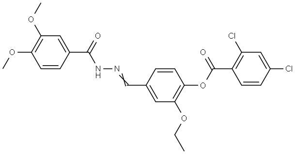 4-(2-(3,4-DIMETHOXYBENZOYL)CARBOHYDRAZONOYL)-2-ETHOXYPHENYL 2,4-DICHLOROBENZOATE Struktur