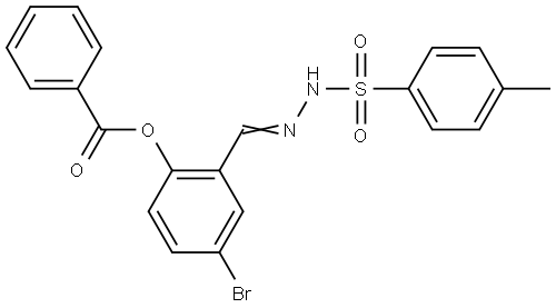 4-BROMO-2-(2-((4-METHYLPHENYL)SULFONYL)CARBOHYDRAZONOYL)PHENYL BENZOATE Struktur