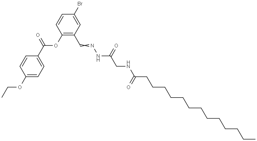 4-BR-2-(2-((TETRADECANOYLAMINO)ACETYL)CARBOHYDRAZONOYL)PHENYL 4-ETHOXYBENZOATE Struktur