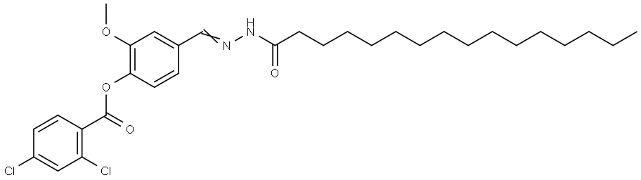 2-METHOXY-4-(2-PALMITOYLCARBOHYDRAZONOYL)PHENYL 2,4-DICHLOROBENZOATE Struktur