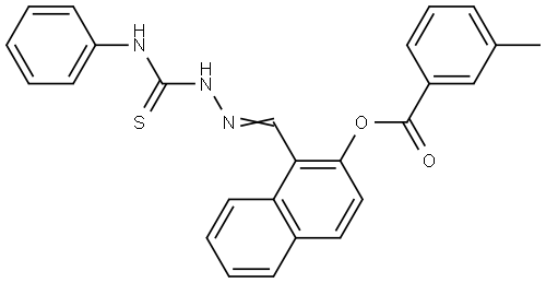 1-(2-(ANILINOCARBOTHIOYL)CARBOHYDRAZONOYL)-2-NAPHTHYL 3-METHYLBENZOATE Struktur