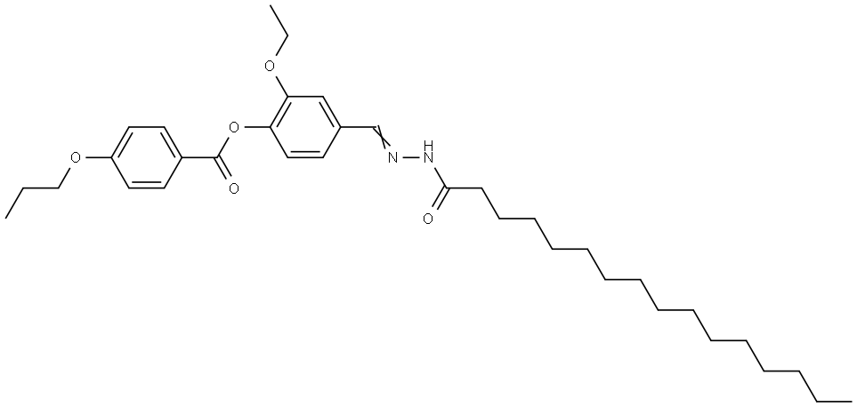 2-ETHOXY-4-(2-PALMITOYLCARBOHYDRAZONOYL)PHENYL 4-PROPOXYBENZOATE Struktur