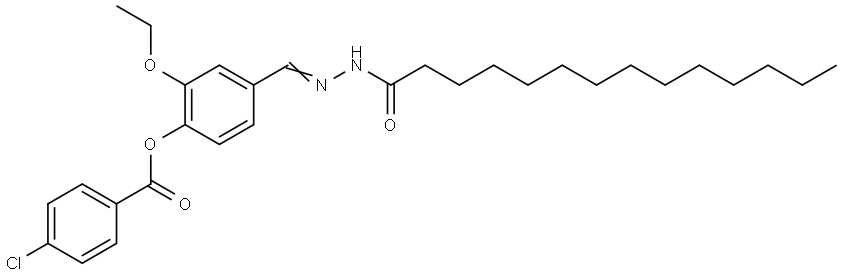 2-ETHOXY-4-(2-TETRADECANOYLCARBOHYDRAZONOYL)PHENYL 4-CHLOROBENZOATE Struktur