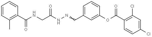 3-(2-(((2-METHYLBENZOYL)AMINO)AC)CARBOHYDRAZONOYL)PHENYL 2,4-DICHLOROBENZOATE Struktur