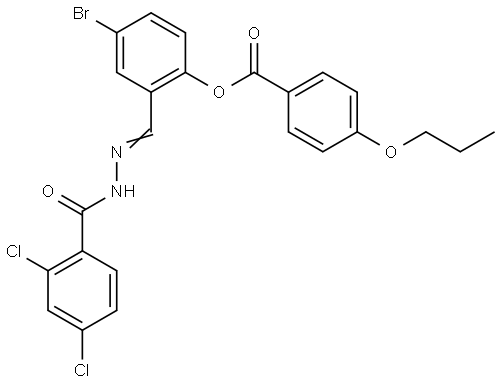 4-BROMO-2-(2-(2,4-DICHLOROBENZOYL)CARBOHYDRAZONOYL)PHENYL 4-PROPOXYBENZOATE Struktur