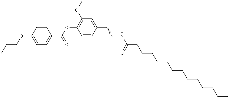 2-METHOXY-4-(2-TETRADECANOYLCARBOHYDRAZONOYL)PHENYL 4-PROPOXYBENZOATE Struktur