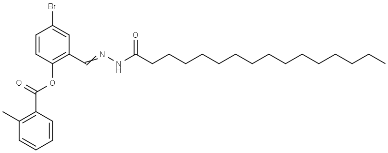 4-BROMO-2-(2-PALMITOYLCARBOHYDRAZONOYL)PHENYL 2-METHYLBENZOATE Struktur