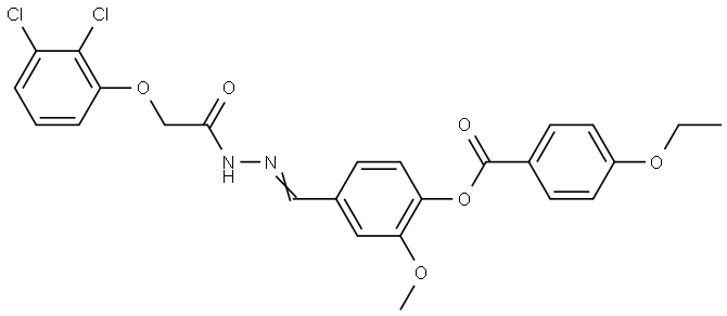 4-(2-((2,3-DICHLOROPHENOXY)AC)CARBOHYDRAZONOYL)-2-METHOXYPHENYL 4-ETHOXYBENZOATE Struktur