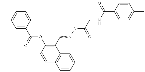 1-(2-(((4-METHYLBENZOYL)AMINO)AC)CARBOHYDRAZONOYL)-2-NAPHTHYL 3-METHYLBENZOATE Struktur