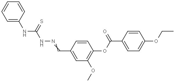 4-(2-(ANILINOCARBOTHIOYL)CARBOHYDRAZONOYL)-2-METHOXYPHENYL 4-ETHOXYBENZOATE Struktur