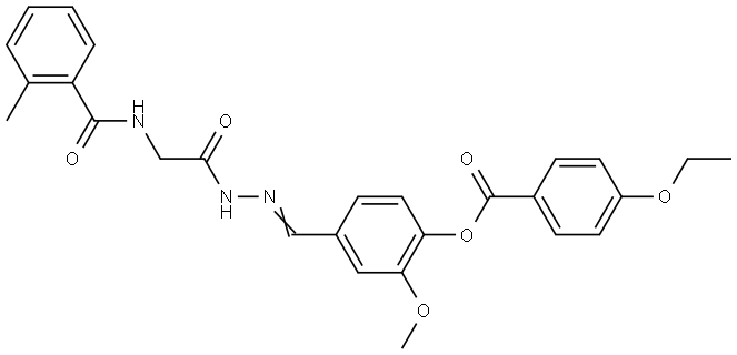 2-MEO-4-(2-(((2-METHYLBENZOYL)AMINO)AC)CARBOHYDRAZONOYL)PHENYL 4-ETHOXYBENZOATE Struktur